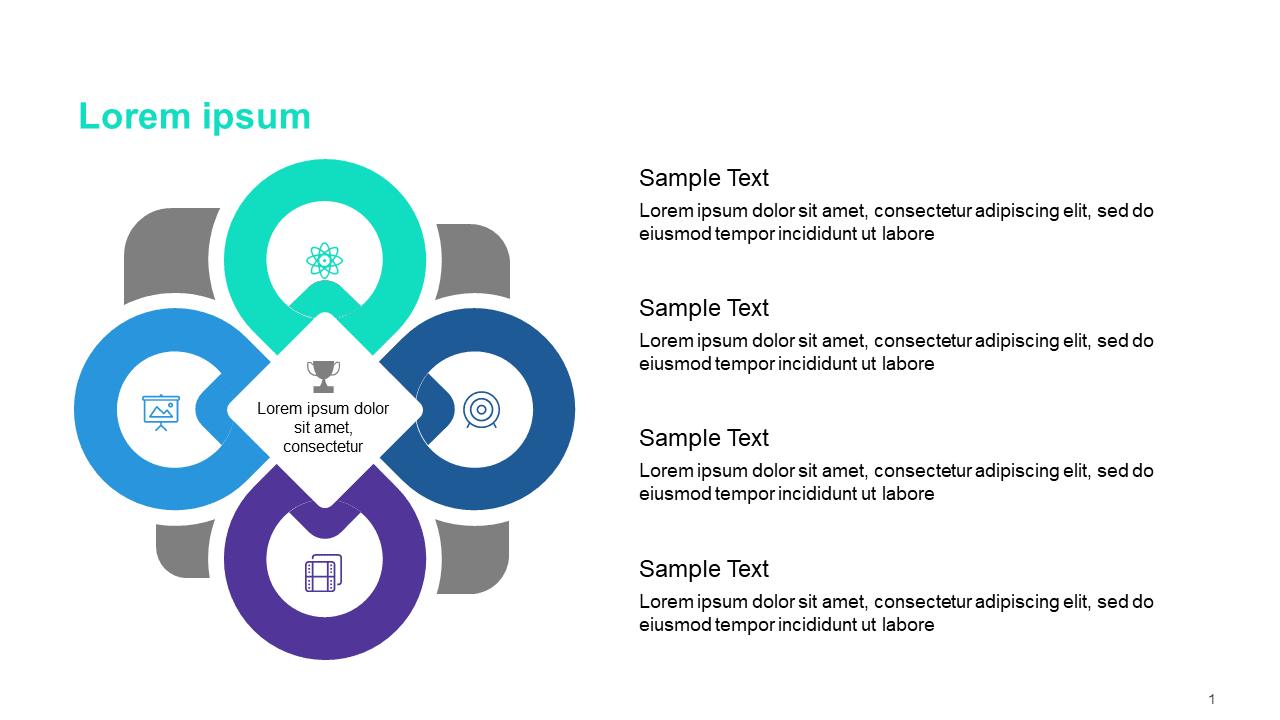 Infographic diagram for 4 categories