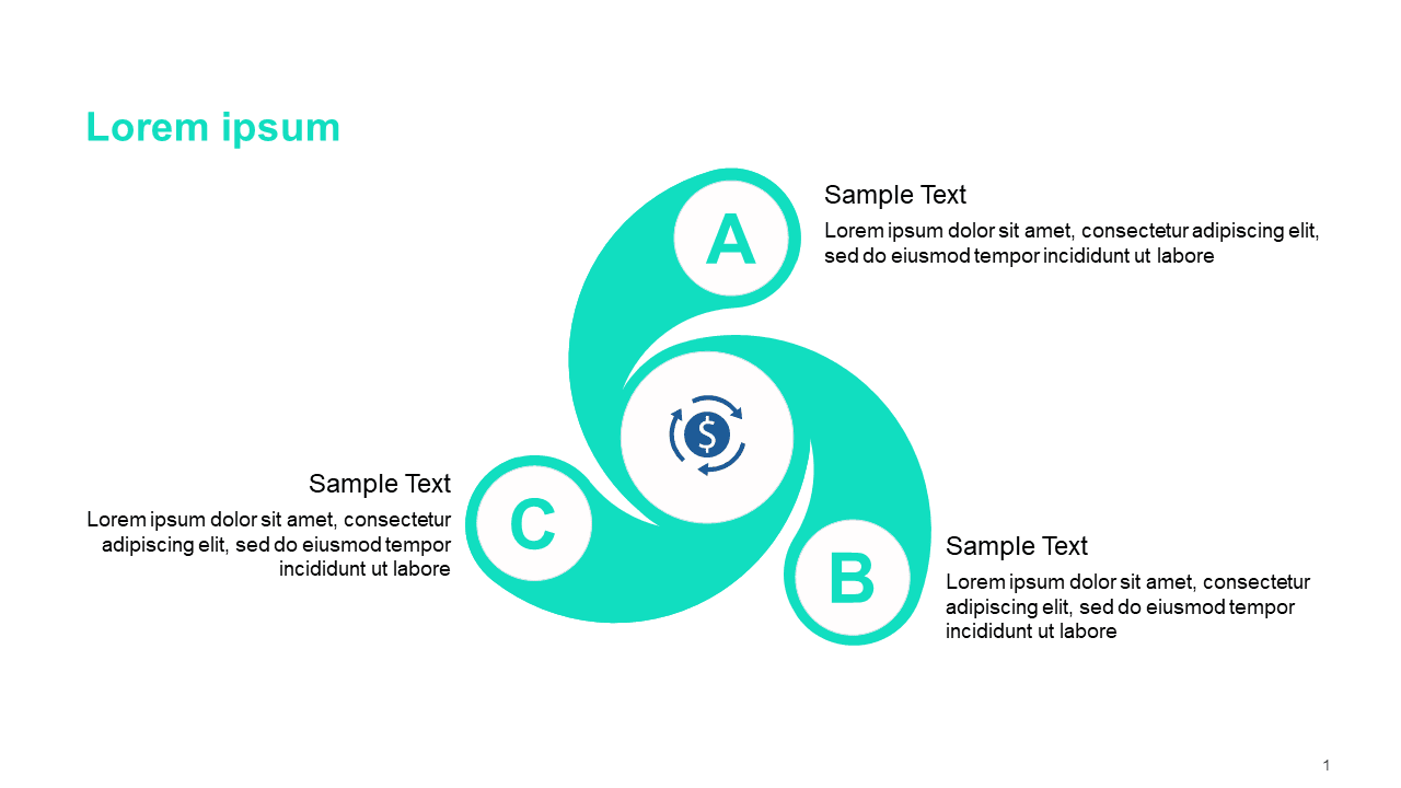 Circular 3 Steps Diagram for Powerpoint