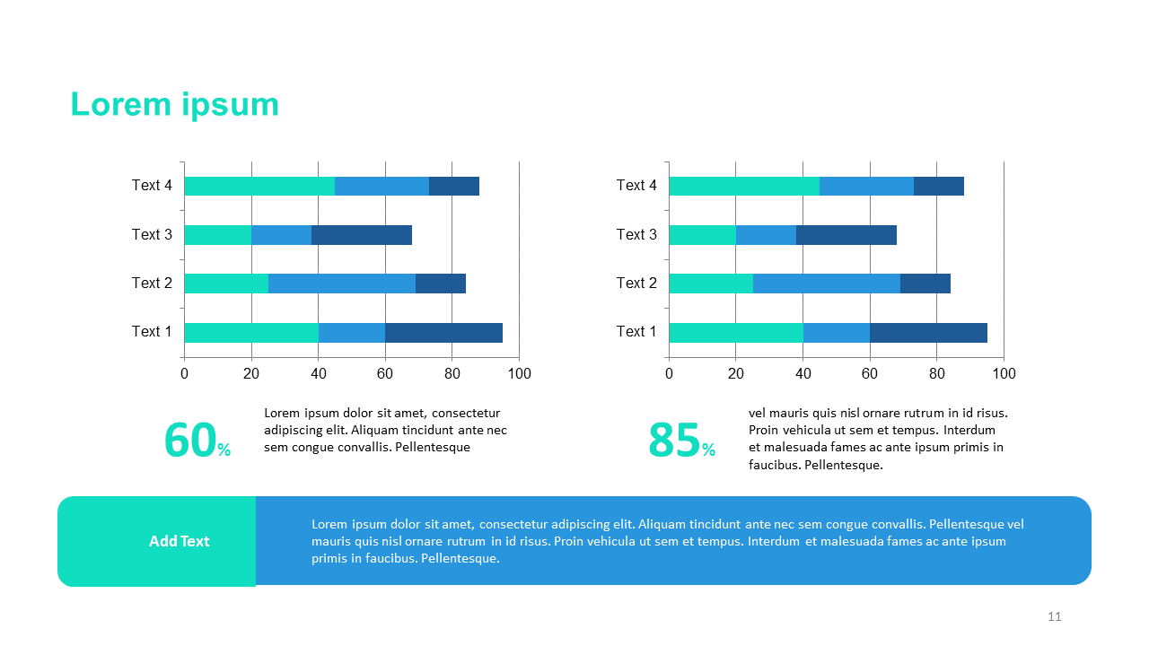 2 Bar chart template for Powerpoint