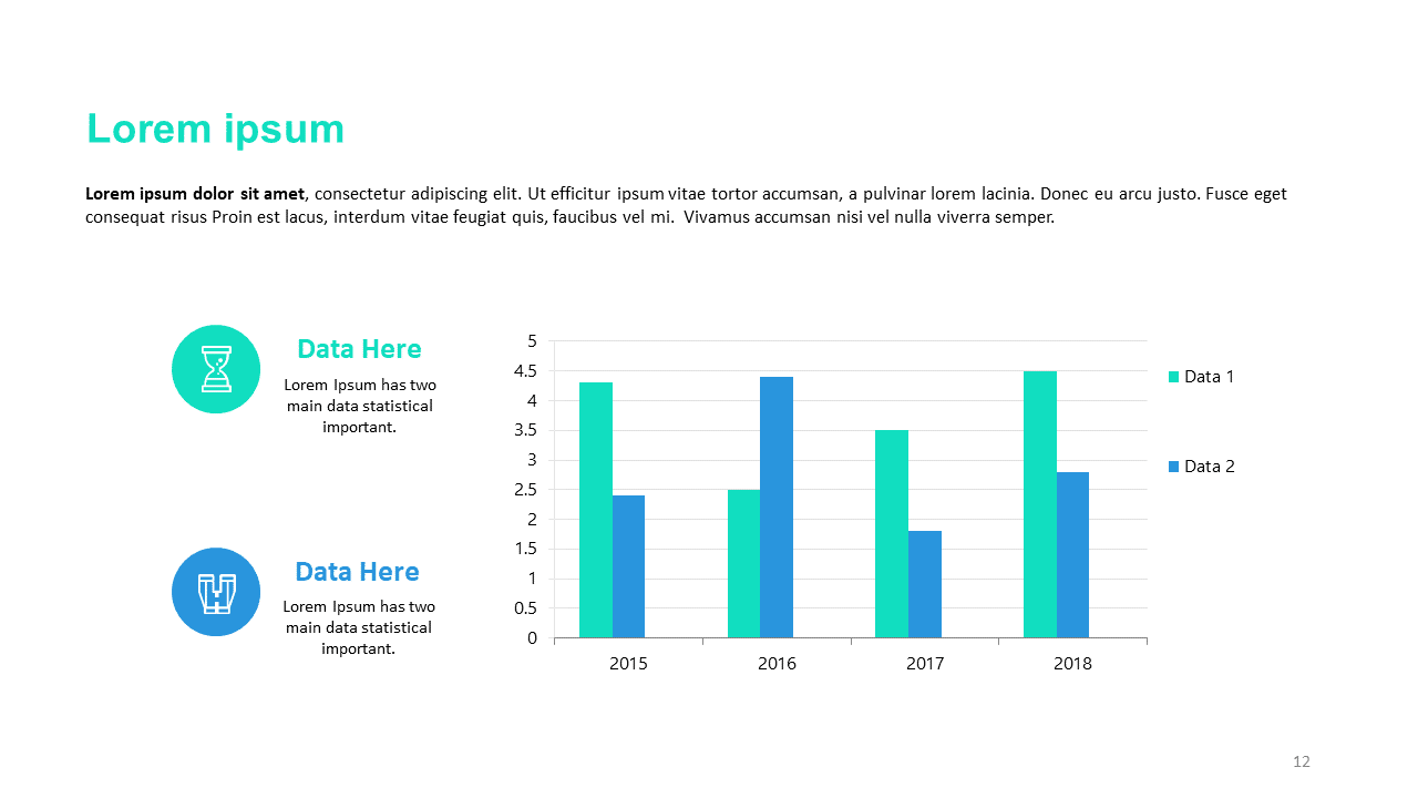 Column Chart with Data Text for Powerpoint