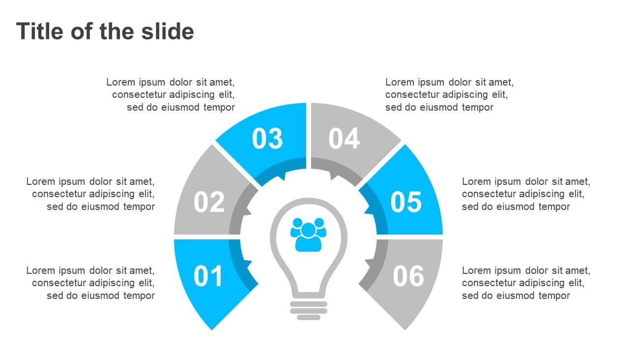 6 Steps Circular Slices PowerPoint Diagram