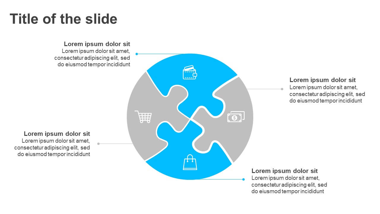 4 Step Circle Puzzle PowerPoint Template