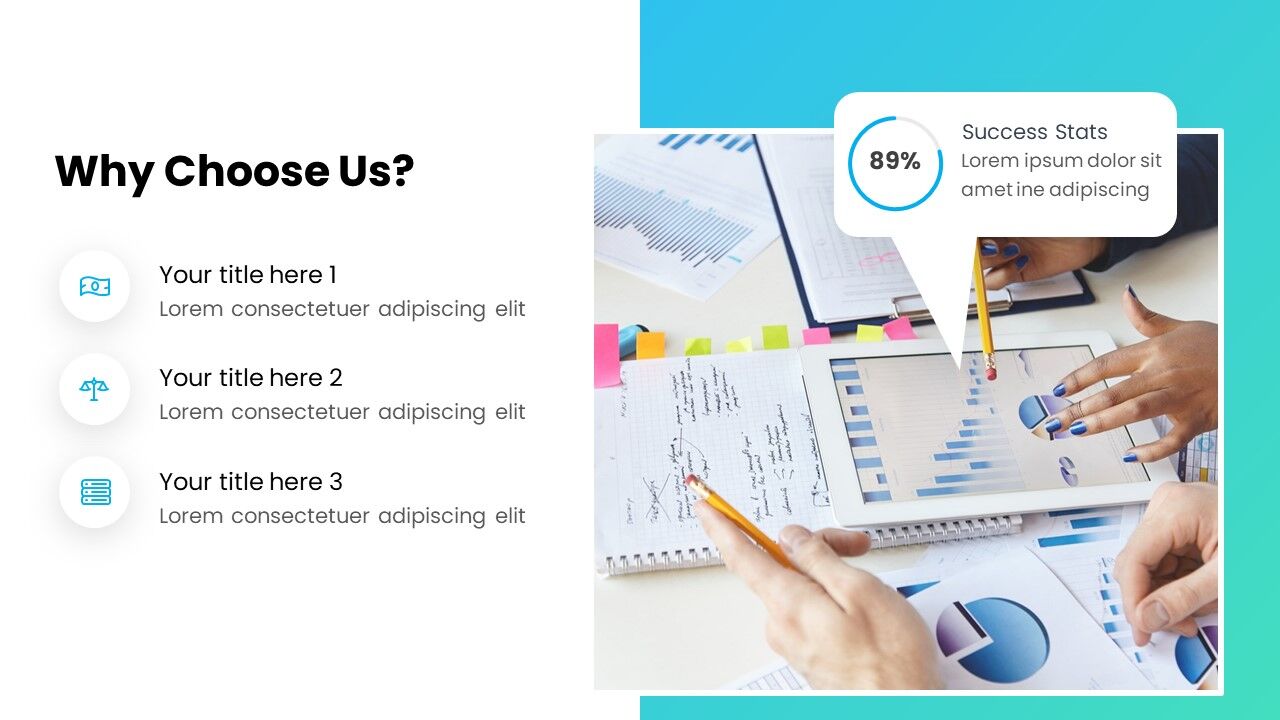 Why choose Us slide template with Image