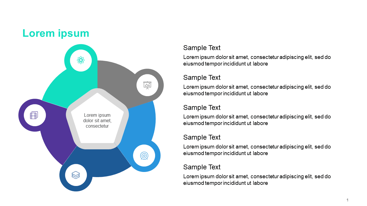 5 Step Circular Diagram Style for PowerPoint